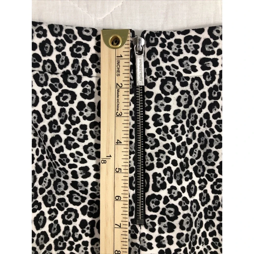 Michael Kors‎ Skirt Women's Size Small Leopard Animal Print Black White Gray NWT